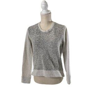 Athleta Snowscape Women Grey Wool Quilted Pullover Sweatshirt Sz XS High Low